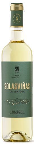 Botella de solasviñas de vino verdejo DO Rueda, completa Botella de solasviñas de vino verdejo DO Rueda, completa